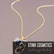 Load image into Gallery viewer, Bling Heart Evil Eye Necklace Xtina Cosmetics
